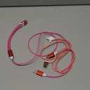 IHAO Multi Ports Charger Cable 6 Combinations in One Cable USBA/USBC to USB C/MicroUSB Fast Charging Cord Lighted Up LED Flowing Compatible with Almost All Electric Device-39Inches Starry Red