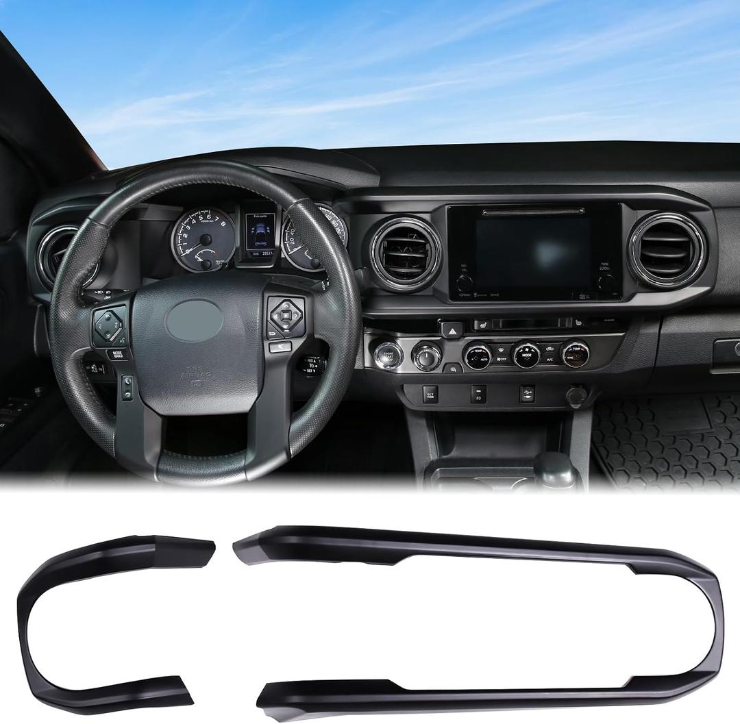 Aunginsy Center Console Dashboard Panel Trim Cover Compatible with Toyota Tacoma 2016-2023 Pickup Central Control Dash Board Decorative Frame Protection Strip Sticker ABS Overlays Interior Accessories