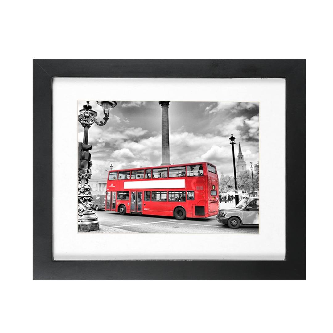 BOJIN 8x10 Picture Frames Black, Solid Wood Display Pictures 6x8 with Mat or 8x10 Without Mat, Table Top Home Decoration or Wall Hanging Photo Frame