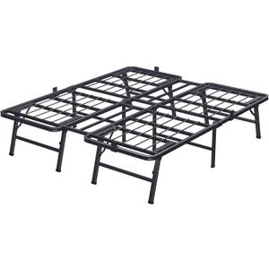 VIPSHOW 18 Inch Queen Metal Bed Frame Folding Bed Frame Tool-Free Assembly Mattress Foundation No Box Spring Needed Platform 2500lbs Heavy Duty Steel Slats, Noise-Free, Easy Assembly, Black