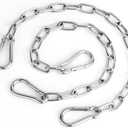 2 Pack 25in Hanging Swing Chain with 4 Carabiners, 550LB Capacity Hanging Kits Heavy Duty Hanging Chair Hardware for Hammock Swing Hanging Chair Punching Bags Sandbag Indoor Outdoor Yoga Gym (Silvery)
