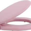 Soft Standard Vinyl Toilet Seat, Tea Rose - 17 Inch Soft Vinyl Cover with Comfort Foam Cushioning - Fits All Standard Size Fixtures - Easy to Install Fantasia by Achim Home Decor