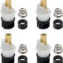 RP25513 Faucet Stem Replacement for Delta two handle Faucet Repair Kit Includes RP24096 Cartridge RP4993 Seat and Spring RP24097 Turn stop1/4, 4 pack