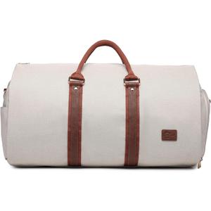 Convertible Garment Bags for Travel,Carry On Garment Bag for Women Large Duffle Bag with Shoe Pouch-2 in 1 Hanging Suitcase Suit Bag for Women Travel Duffle Bags Garment Bag Gifts Beige