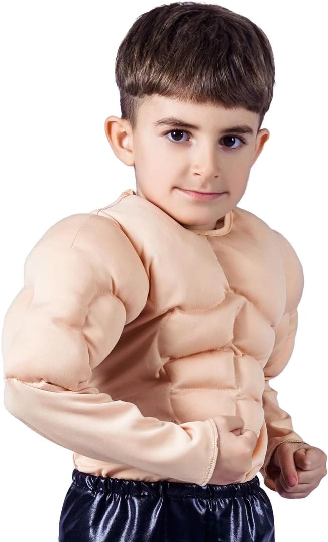 Kids Muscle Suit Costume, Yellow (7-9Y)