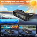 Solar RV TPMS Tire Pressure Monitoring System 4 External Sensors + Solar & USB Dual Power, 0-9.9BAR/0-144 PSI, Color LCD Monitor, 6 Alram Modes, Real-Time TP for RV/Trailer/Truck