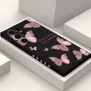 LEECG for Samsung Galaxy S23 Ultra Case, Butterfly Flowers Anti Slip Shockproof Soft Silicone Protector Phone Cover for Galaxy S23 Ultra, Butterfly Black