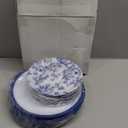 EI 60pcs Blue and White Floral Plastic Plates Fancy Blue Floral Disposable Heavy Duty,10.25inch Dinner Plate and 7.5inch Dessert Plate,Disposable Nice Plastic Plates for Party,Wedding(Value,Elegant )