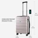 KROSER Carry On Luggage with Spinner Wheels & Built-in TSA Lock, Expandable Top Opening Hard Shell Suitcase Large Capacity Durable Rolling Luggage with USB Port, Carry-On 20-Inch, Matte Purple/Pink