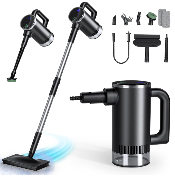 11in1 Steam Mop  Detachable Handheld Steam Cleaner with 380mL Tank, 260℉ Floor Steamer for Hardwood, Tile, Grout, Windows, Bath & Kitchen  3Level Steam Control, MultiPurpose Floor Steam Cleaner