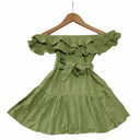 Offshoulder Kids Dress, No Brand, Small, Green
