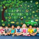 Zonon 120 Pcs St Patricks Day Bulletin Board Decorations Shamrock Horseshoe Gnome Leprechaun Cutouts St Patrick's Classroom Decorations with 12 Sheet Glue Points for Home Office Chalkboard Wall Window