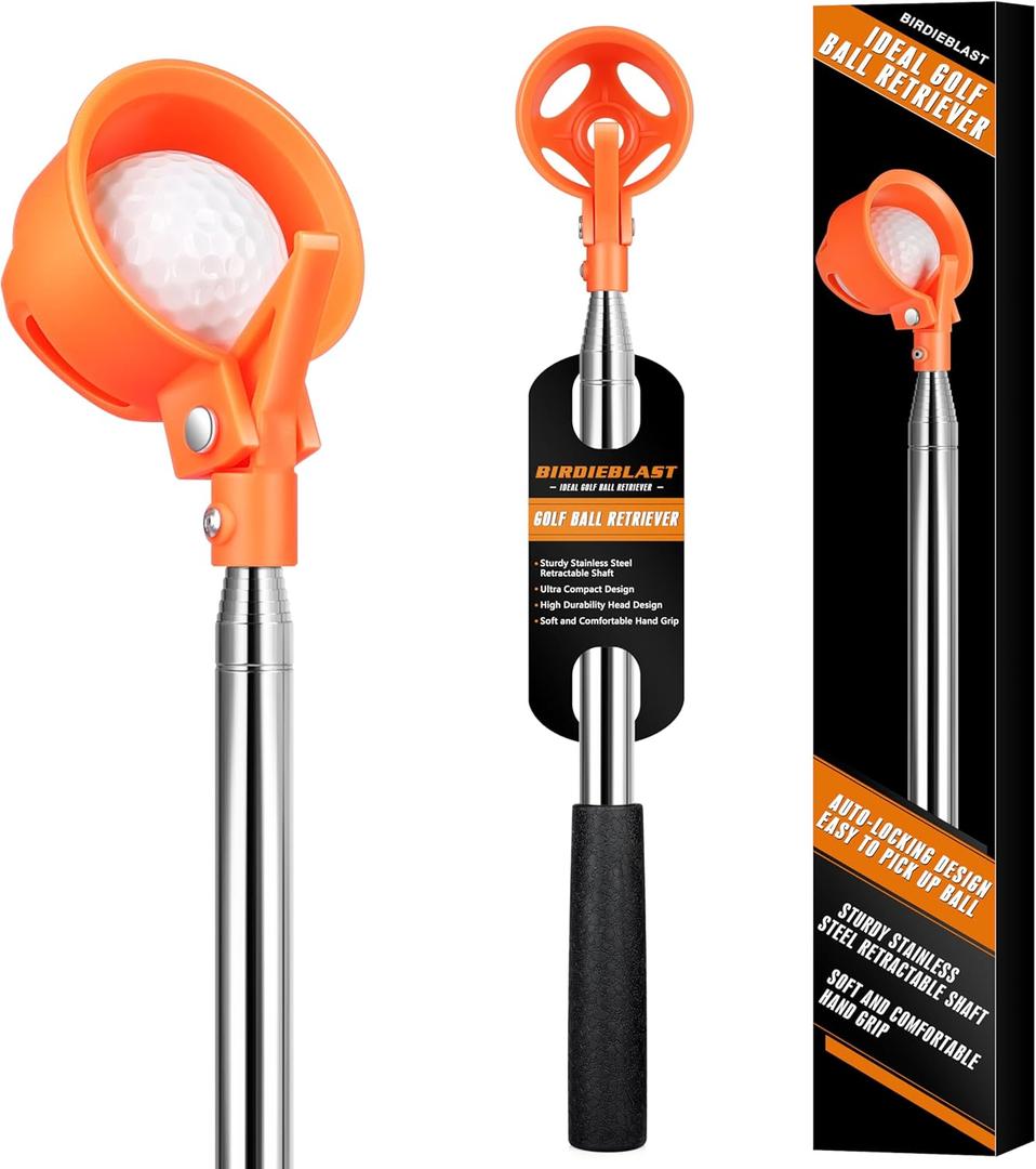 Golf Ball Retriever, 12Ft Professional Stainless Steel Golf Ball Retriever, Telescopic Golf Ball Retriever for Water