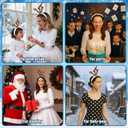 Christmas Deer Headband for Women Adults, Xmas Snowman Costume Headwear Cute Reindeer Horns Ears Headband for Holiday Party Supplies