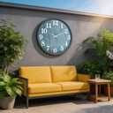 UMEXUS 18 Inch Large Outdoor Wall Clock, Waterproof Indoor Outdoor Decorative Clock with Upgraded D365 Silent Quartz Movement, Battery Operated for Patio, Garden, Pool, Farmhouse & Living Room