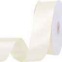 Ivory Satin Ribbon 1 1/2 Inch 60 Yards Cream Ribbon for Wedding Gift Wrapping Hair Bows Crafts Home Decor Flower Bouquet Decorations