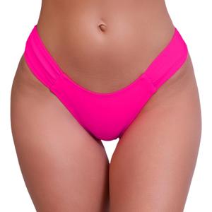 Halcurt Women's Mid Waisted Bikini Swimsuit Bottoms Full Coverage Swim Bottoms (Pink, L)