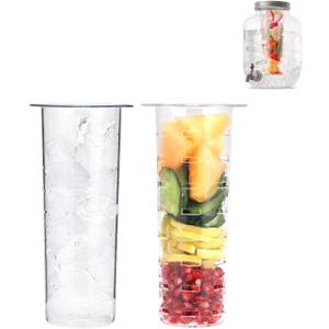 Fruit Infuser and Ice Cylinder for 1 Gallon Drink Dispensers, Fit 1 Gallon Mason Jars, Crafted to Make Big-Batch Drinks, Iced Tea, Lemonade, Sun Tea and Fruit Tea, Glass Drink Dispensers Accessories