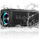 Hupoaf Speaker Bluetooth Wireless, 120W(Peak) Loud Outdoor Speaker with Deep Bass, IPX7 Waterproof, 20000mAh Power Bank/TWS/Portable Strap/EQ/Lightshow, Portable Speaker for Party/Camping/Beach/Garage