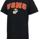 United States Marine Corps Arch Eagle Globe Anchor Short Sleeve T-Shirt (Large, Black)