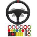 Replace 13 inch lightweight Suede/Leather Steering Wheel Panel For Logitech RS RS50 Base Wheel Hub;For Logitech RS System Bundle Gaming Racing Wheel (For Logitech RS G PRO With Full Leather)