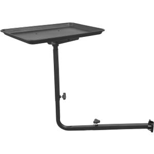 Steel Salon Tray for Hair Stylist - Attached to Chair, 360 Degree Rotating - Barber & Hairdressing Tools (Black)