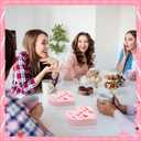 3 x 100Pcs Galentine's Day Napkins Pink Heart Shape Galentine's Decorations Girls Ladies Galentines Day Party Decorations for Valentines Celebrations Events and Party Decor Ideas, 6.3 In