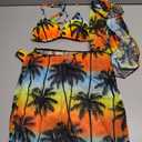 Women's 2 Piece Tankini Set, Tops with Boyshorts, Relaxed Fit Swimwear, Medium