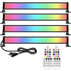 MEIKEE 25W RGB Wall Wash Lights, RGBW Color Changing Washer Strip Lights Outdoor, IP66 Waterproof LED Stage Light Bar for Christmas Halloween Party Landscape (4 Pack)