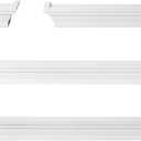 MELANNCO Floating Wall Shelves Set of 4, White Wood Display Shelves for Wall, Includes 6, 12, 20 and 24 Inch Sizes with Raised Edges and Mounting Hardware for Room Decor, Home Decor