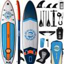 11' Inflatable Stand Up Paddle Board, 34" Extra Wide Stable iSUP for Adults & Youth, with Camera Mount & Premium Accessories, Non-Slip Deck for All Skill Levels