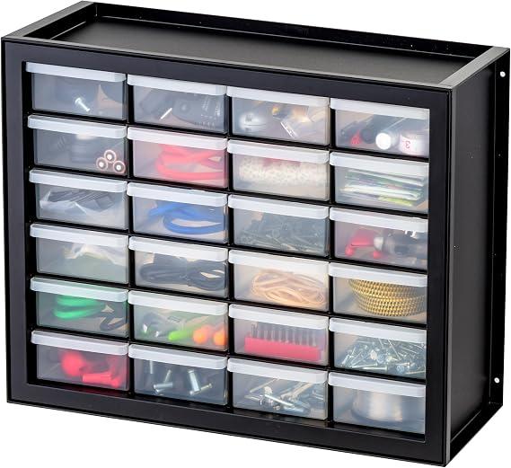 IRIS USA 24-Drawer Plastic Storage Cabinet, Teacher Toolbox, Garage, Black