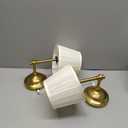 KDG Cordless Wall Sconces Set of 2, Small Wireless 5200mAh Rechargeable Battery Fabric LED Wall Lamps, Portables Lightings for Wall Painting, Living Room, Bedroom, Hallway, Gifts, Night Light (Gold)