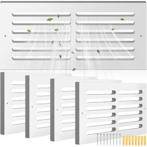 Leinuosen 4 Pcs 16 x 8 Inch Return Air Vent Cover Fit for 14 x 6 Inch Duct Opening Cold Air HVAC Wall Grille PVC for Sidewall and Ceiling Home Bathroom Kitchen Improvement