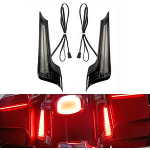 Motorcycle LED Filler Panel Lights Rear Fender Light Turn Signals Running Brake Light Fit for Harley Touring Road King Electra Road Street Glide 2014-2023 (Black Housing Smoke Lens)
