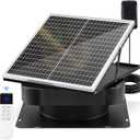 Hybrid Solar Attic Fan with Remote Control, Temperature Humidity Adjustment, 40 Watt Solar Powered Roof Exhaust Fan, 1500-1800 CFM Roof Vent Fan, Large