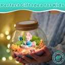 Mermaid Light-Up Terrarium Kit for Kids - LED Night Light Birthday Gift for Girls Ages 4 5 6 7 8-12 Year Old - Mermaid Toys for Girls - DIY Arts and Crafts Kit for Kids
