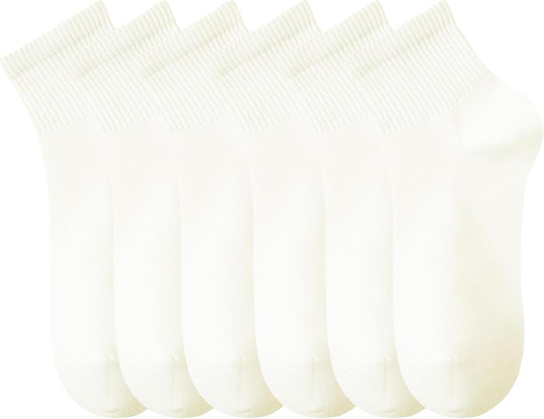 MAGIARTE Womens Cotton Ankle Socks Low Cut Athletic Casual Mutil Color No Show Running Socks for Women (6-9, Ankle Socks Color #19 (Over Ankle, Off White 6-pairs))