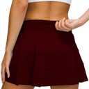 MCEDAR Athletic Tennis Golf Skorts Skirts for Women with Pocket Workout Running Sports Pleated Skirts Casual (Large, Red Wine)
