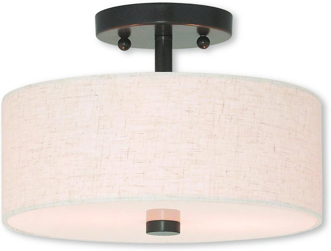 Livex Lighting 52133-92 Meridian 2 Light English Bronze Ceiling Mount