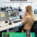 Wireless Headset with Mic for Work, AI ENC Noise Cancelling for Clear Call & Meeting, Single Ear Work Headset with Charge Stand for Remote & Office. Bluetooth 5.3 & USB 2.4G Dongle for Zoom & Teams