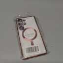 for Samsung Galaxy S25 Ultra Case.Phone Cover Clear Back Surrounding Plating Metallic Glossy.Magnetic Case Slim Thin Soft funda capa para 6.9" Built-in Lens Protector (Rose Gold)