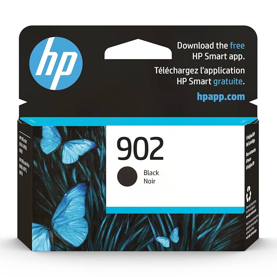 HP 902 Black Ink Cartridge for HP Printers | Works with Printer Series: OfficeJet 6950, 6960; OfficeJet Pro 6960, 6970 | Eligible for Instant Ink | T6L98AN