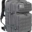 QT&QY 45L Military Tactical Backpacks Molle Army Assault Pack 3 Day Bug Out Bag Hiking Treeking Rucksack (3.0 Gray)