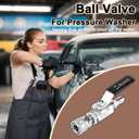 Ball Valve Pressure Washer, 3/8 Inch Quick Connect 5000 PSI, Shut Off Valve for High Pressure Washer Hose, Stainless Steel