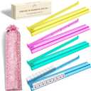 Mahjong Racks with Pushers - Set of 4 Clear Acrylic Mahjong Racks and Bag for American Mahjongg Accessories