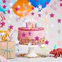 9 x Patelai Glitter Star Garland Banner 2026 Graduation Decor 130 Feet Star Hanging Banner Twinkle Backdrop for Party Birthday Classroom Wedding Supplies(Pink, Rose Red, White)
