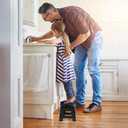 Dyforce 9 Inch Folding Step Stool for Kids and Adults, Collapsible Light-Weight Foot Stools Foldable for Toddler, Kitchen, Bathroom, 300 lb Capacity (Black)