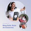 2 x Compatible with iPhone 15 Plus Case [Compatible with Mag-Safe][Adjustable Kickstand][Military Grade Drop Protection] Translucent Phone Case for iPhone 15 Plus,Black