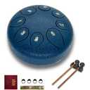 Steel Tongue Drum 6 Inch 8 Notes,C-Key Steel Hand Drum Instruments Set for Kids Adults,Navy Blue